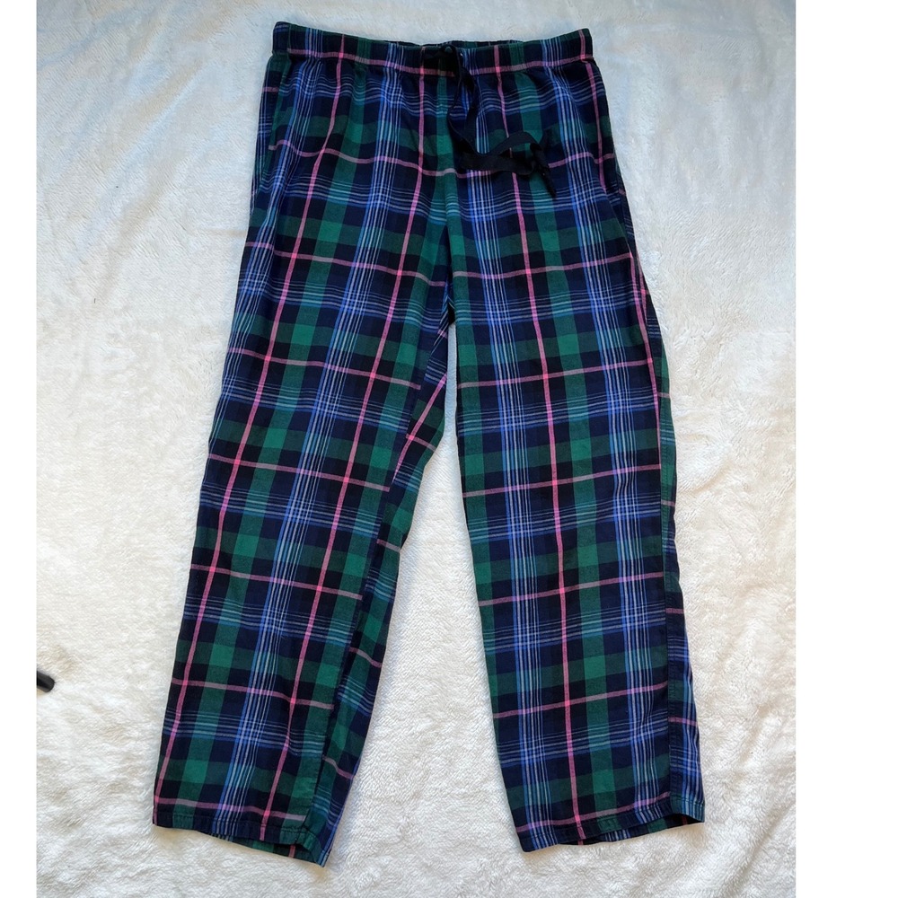Victoria's Secret Pajama Pants Women Green Pink Plaid -M - Picture 4 of 6